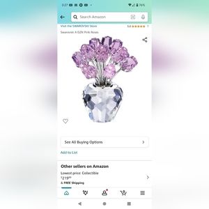 Authentic Swarovski "A Dozen Pink Roses" Crystal Figurine vintage